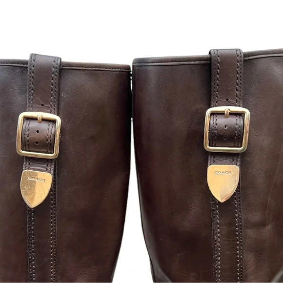 Coach Women’s Easton Brown Leather Riding Boot Size US 7.5 - Picture 2 of 15